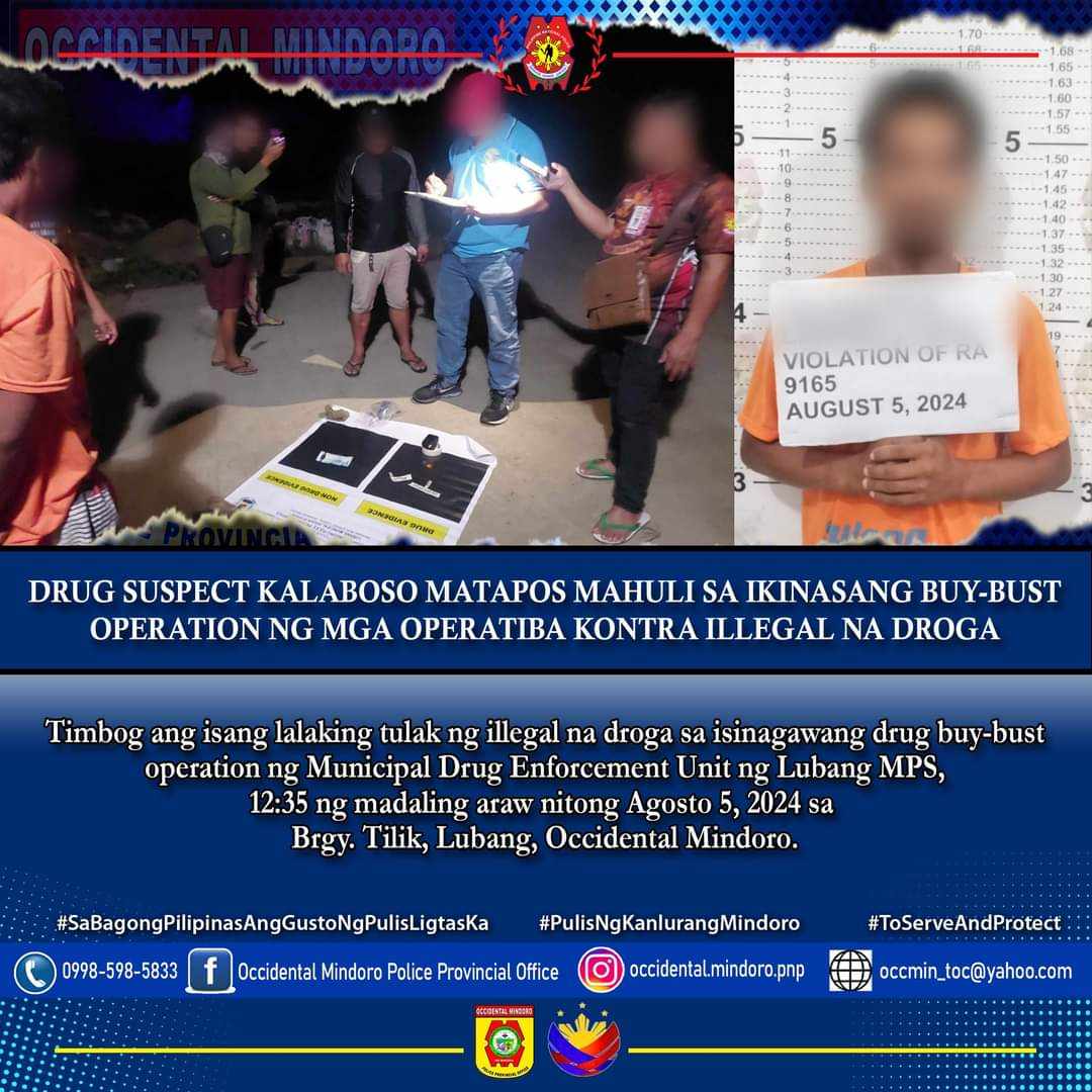 Police Arrest Suspected Drug Pusher in Lubang, Occidental Mindoro