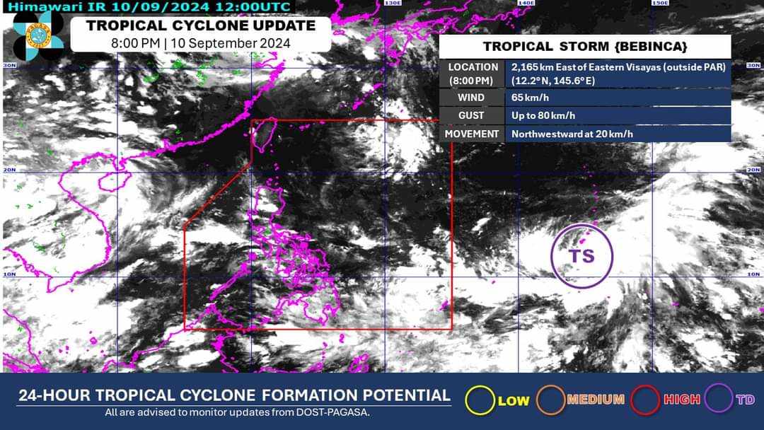 Tropical Storm Bebinca Brings Rain, Thunderstorms to PH, Including MIMAROPA Region