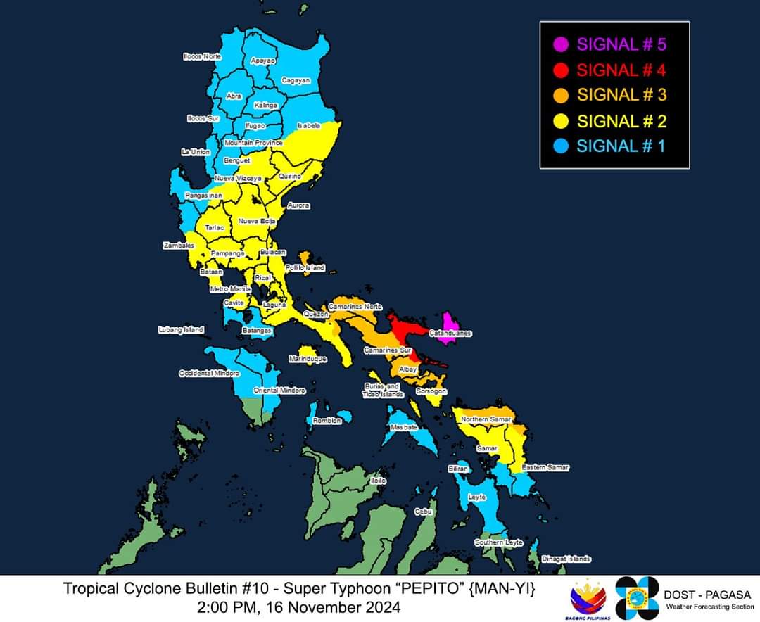 Super Typhoon Pepito Places Mindoro Provinces Under Storm Signal 1