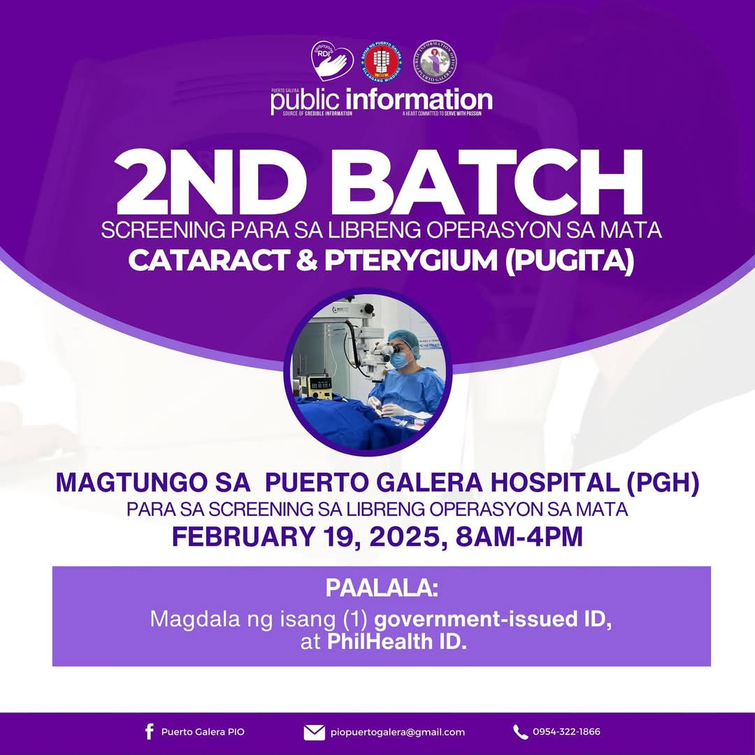 Free Eye Surgery Set at Puerto Galera Hospital